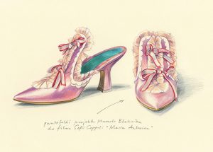 Shoes designed for Marie Antoinette (2006) by Manolo Blahnik, drawing by Agata Marszałek